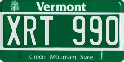 VT license plate XRT990