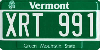 VT license plate XRT991