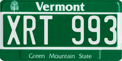 VT license plate XRT993