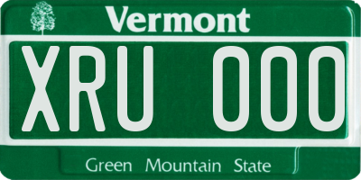 VT license plate XRU000