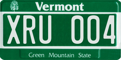 VT license plate XRU004
