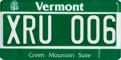 VT license plate XRU006