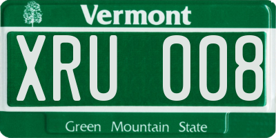 VT license plate XRU008