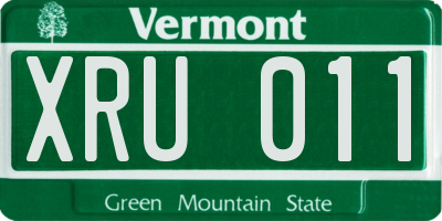 VT license plate XRU011