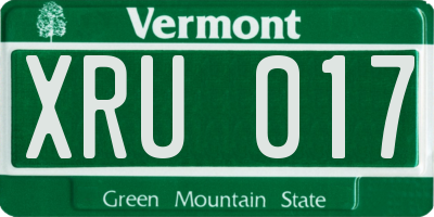VT license plate XRU017