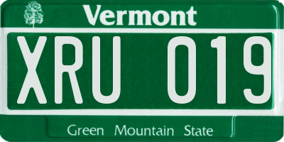 VT license plate XRU019