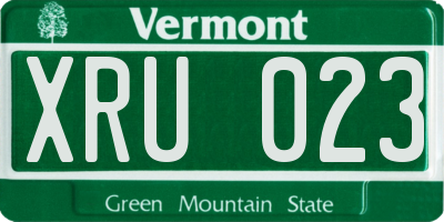 VT license plate XRU023