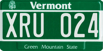 VT license plate XRU024