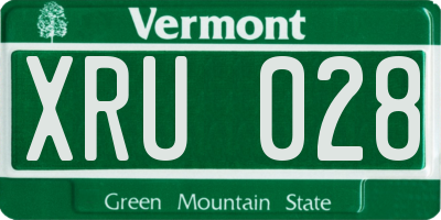 VT license plate XRU028