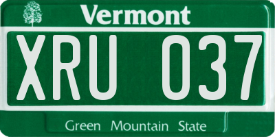 VT license plate XRU037