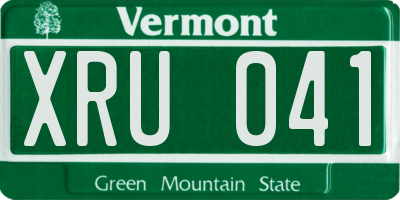 VT license plate XRU041