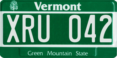 VT license plate XRU042