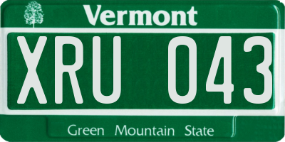 VT license plate XRU043