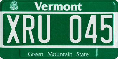 VT license plate XRU045