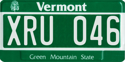 VT license plate XRU046