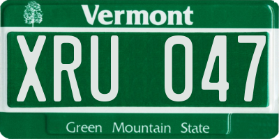 VT license plate XRU047