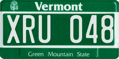 VT license plate XRU048