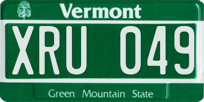 VT license plate XRU049