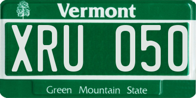 VT license plate XRU050