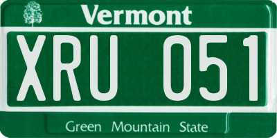 VT license plate XRU051