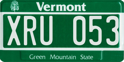 VT license plate XRU053