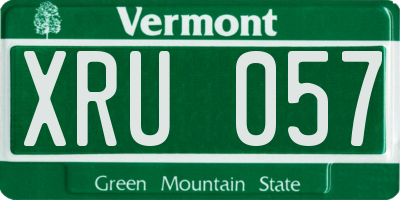 VT license plate XRU057