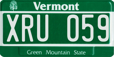 VT license plate XRU059