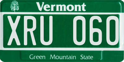 VT license plate XRU060
