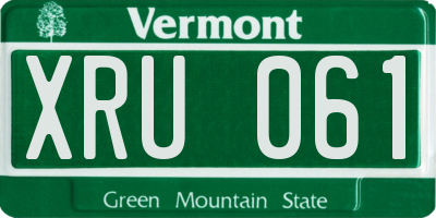 VT license plate XRU061