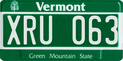 VT license plate XRU063