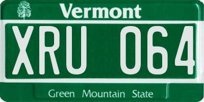 VT license plate XRU064
