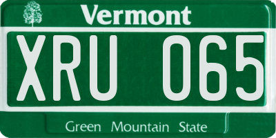VT license plate XRU065