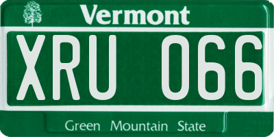 VT license plate XRU066