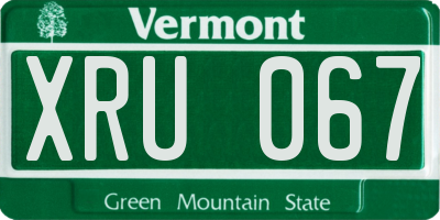 VT license plate XRU067