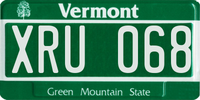 VT license plate XRU068