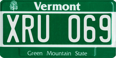 VT license plate XRU069