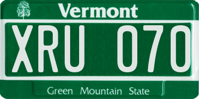 VT license plate XRU070