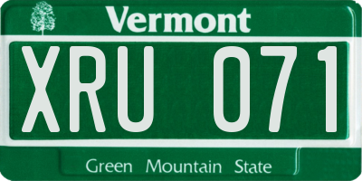 VT license plate XRU071