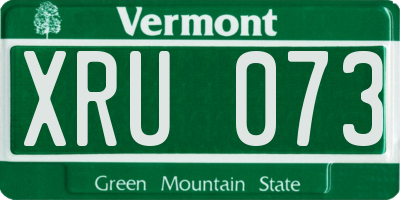 VT license plate XRU073