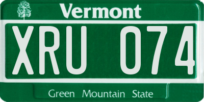 VT license plate XRU074