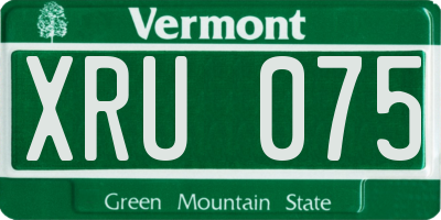 VT license plate XRU075