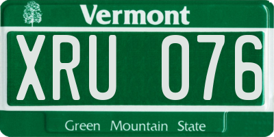 VT license plate XRU076