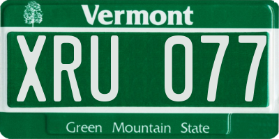 VT license plate XRU077