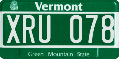 VT license plate XRU078