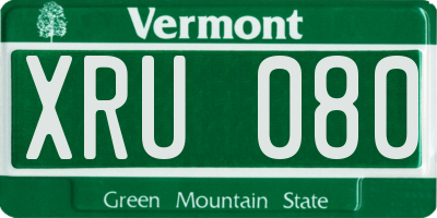 VT license plate XRU080