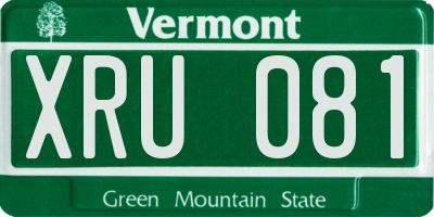 VT license plate XRU081