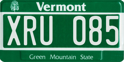 VT license plate XRU085