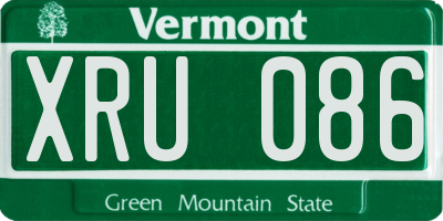 VT license plate XRU086
