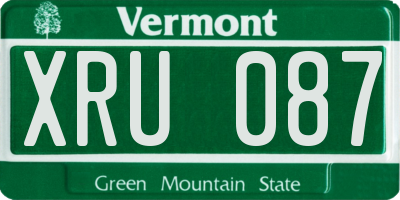 VT license plate XRU087