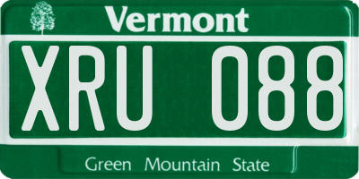 VT license plate XRU088